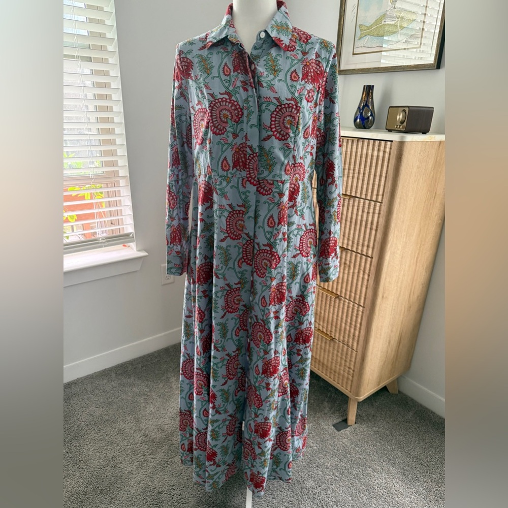 Livro maxi med dress floral long sleeve